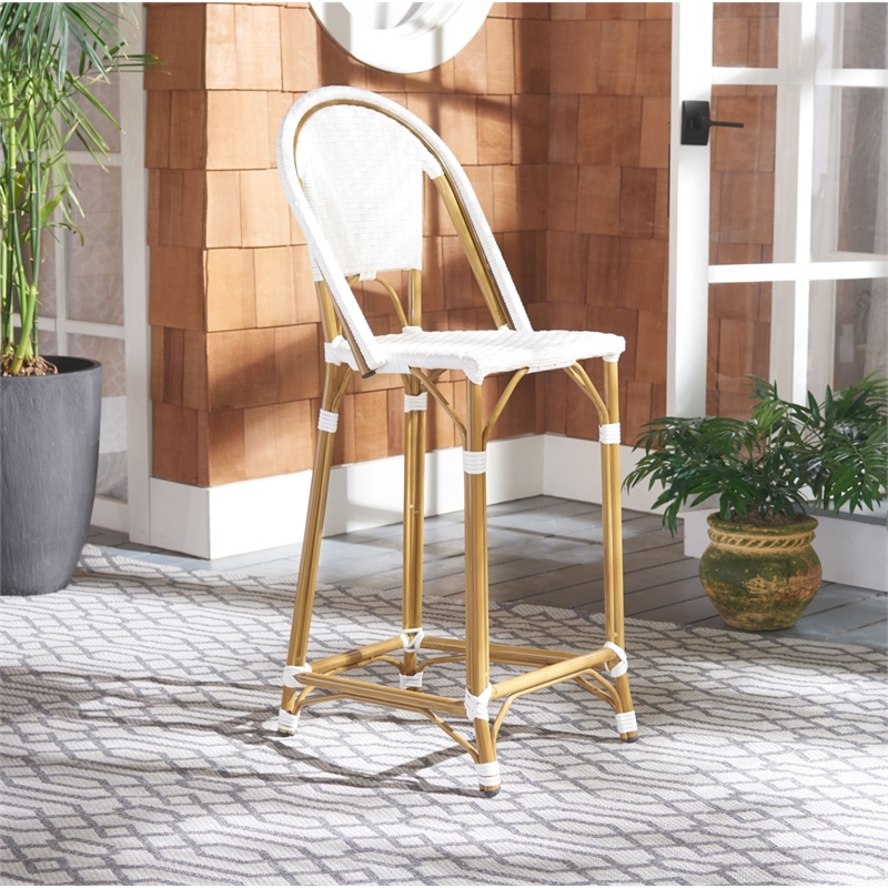 Safavieh Zaid Aluminum Barstool in White