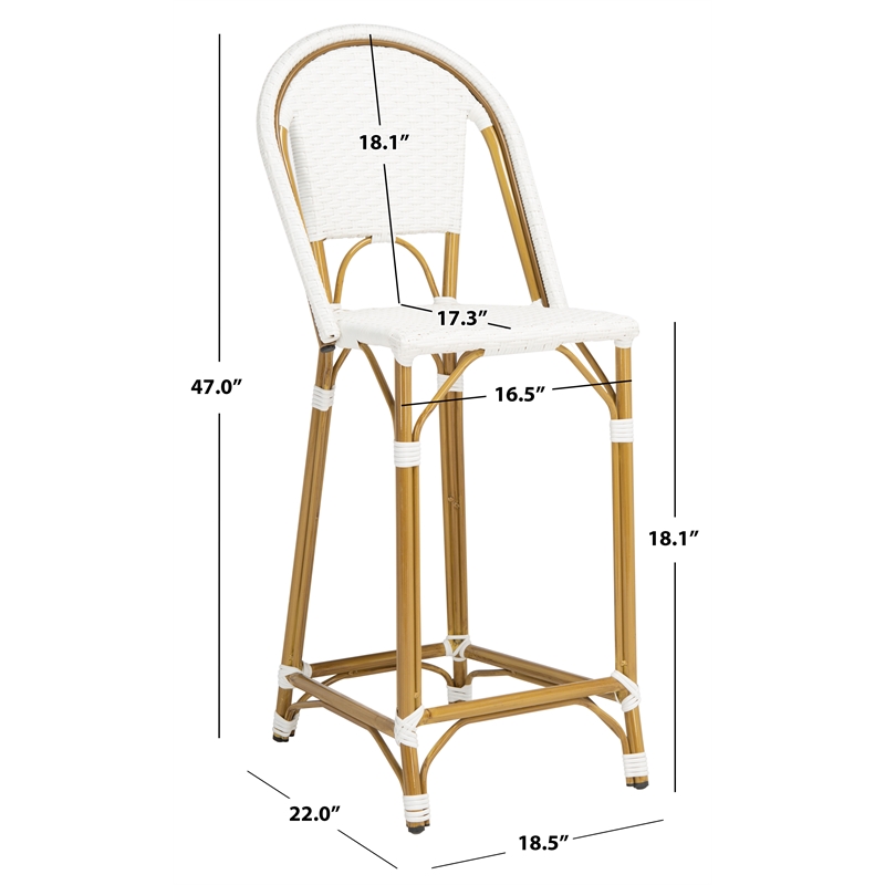 Safavieh Zaid Aluminum Barstool in White