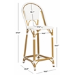 Safavieh Zaid Aluminum Barstool in White