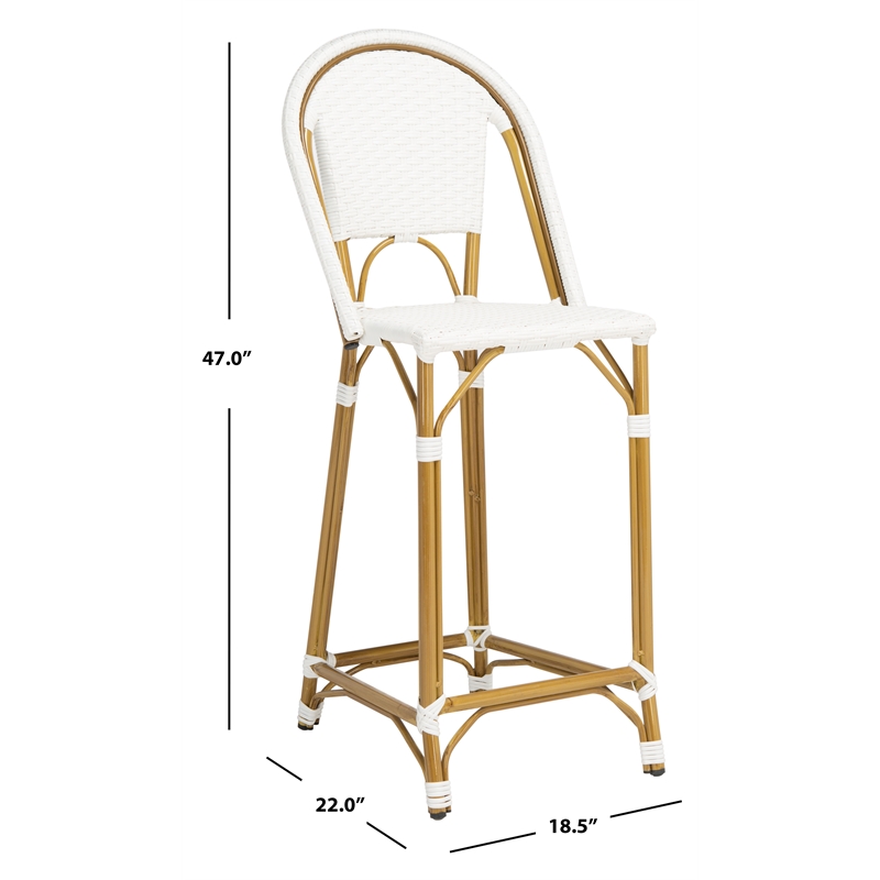 Safavieh Zaid Aluminum Barstool in White
