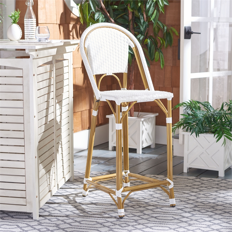 Safavieh Zaid Aluminum Barstool in White