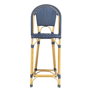 Safavieh Zaid Aluminum Barstool in Navy