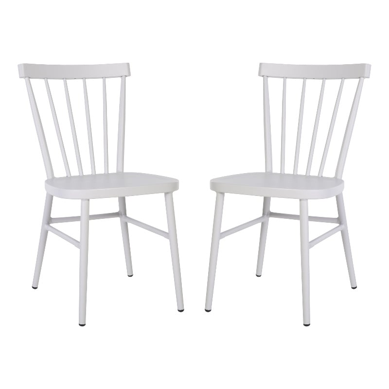 Safavieh Core Aluminum Spindle Chair Set of 2 in White