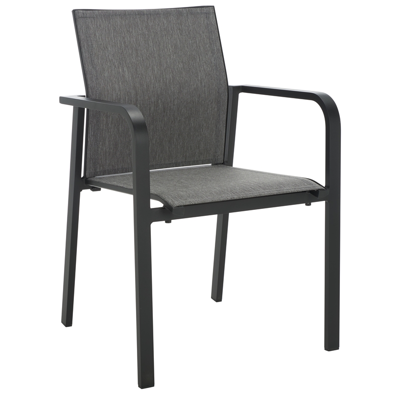 Safavieh Dexter Aluminum Armchair Set of 2 in Black