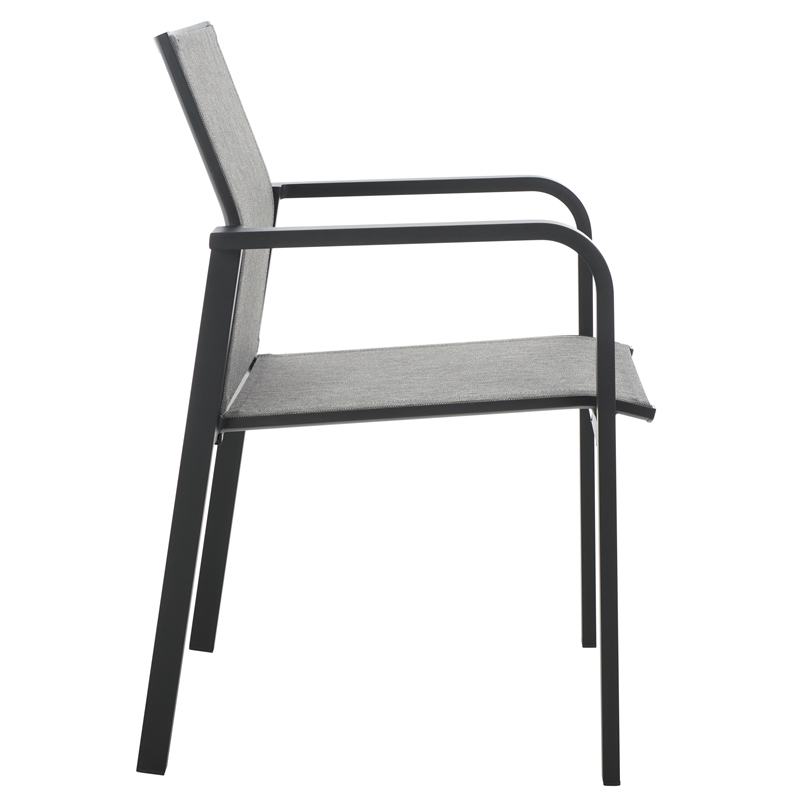 Safavieh Dexter Aluminum Armchair Set of 2 in Black