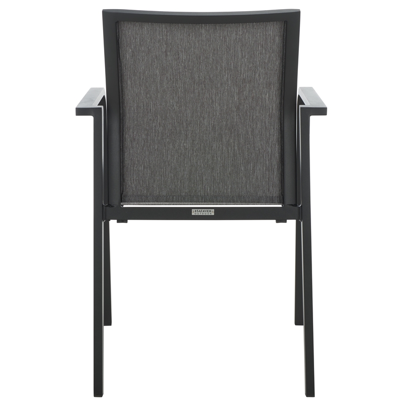 Safavieh Dexter Aluminum Armchair Set of 2 in Black