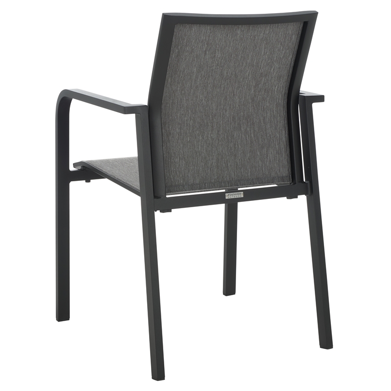 Safavieh Dexter Aluminum Armchair Set of 2 in Black