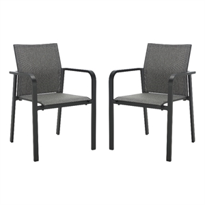 Safavieh Dexter Aluminum Armchair Set of 2 in Black
