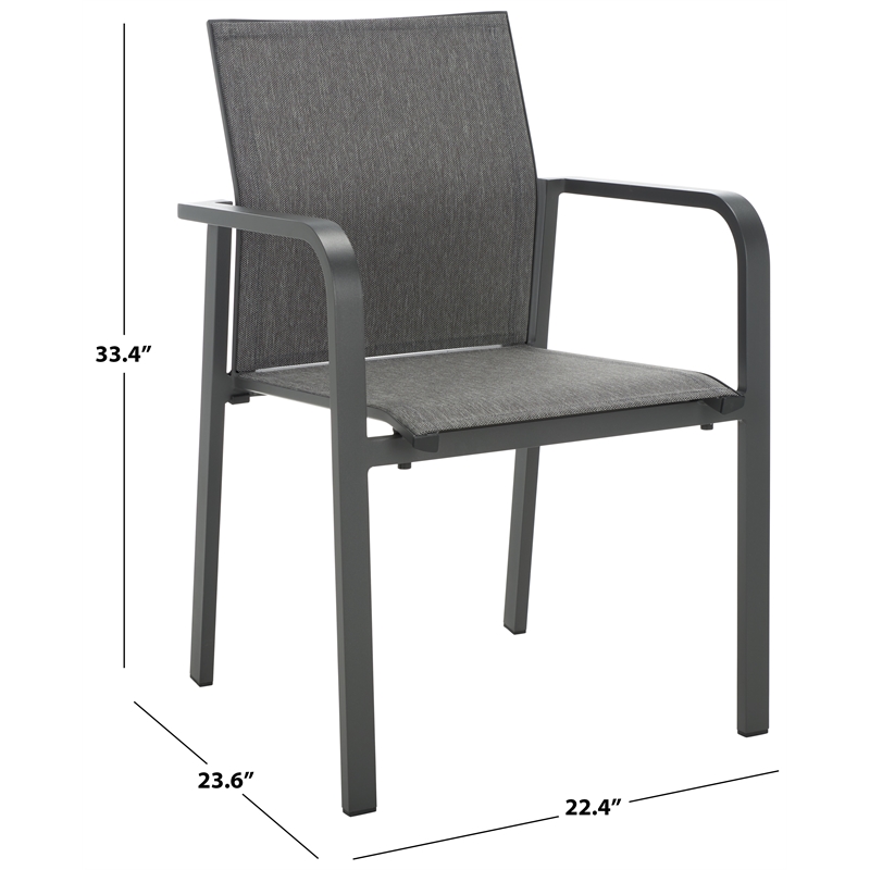 Safavieh Dexter Aluminum Armchair Set of 2 in Gray