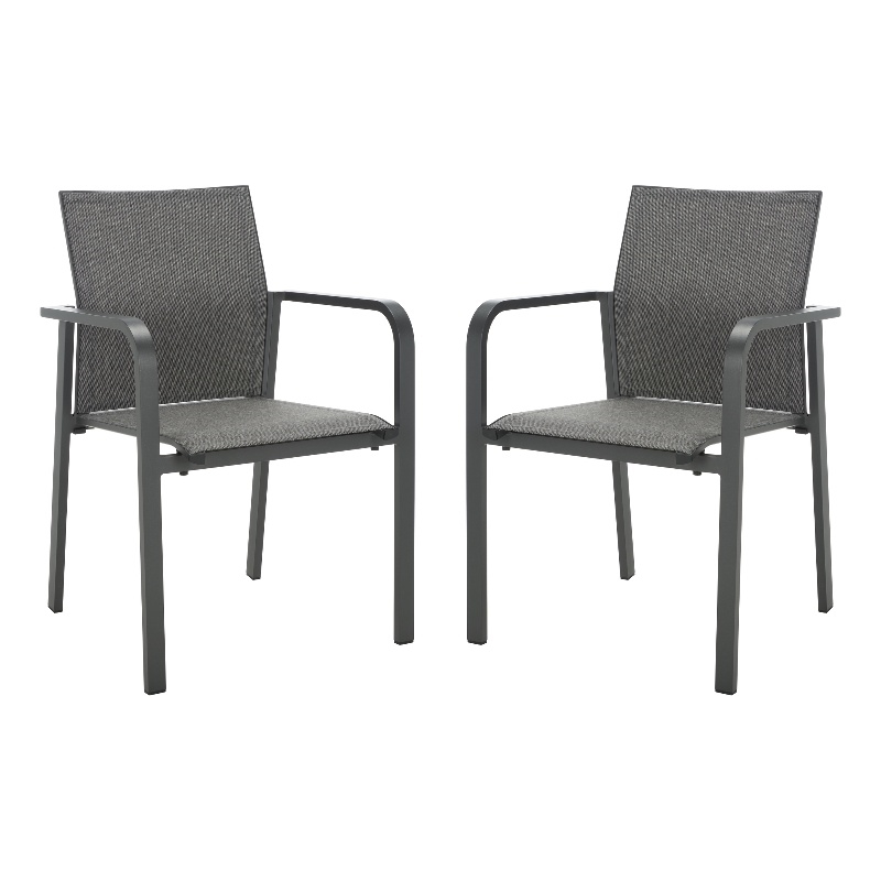 Safavieh Dexter Aluminum Armchair Set of 2 in Gray