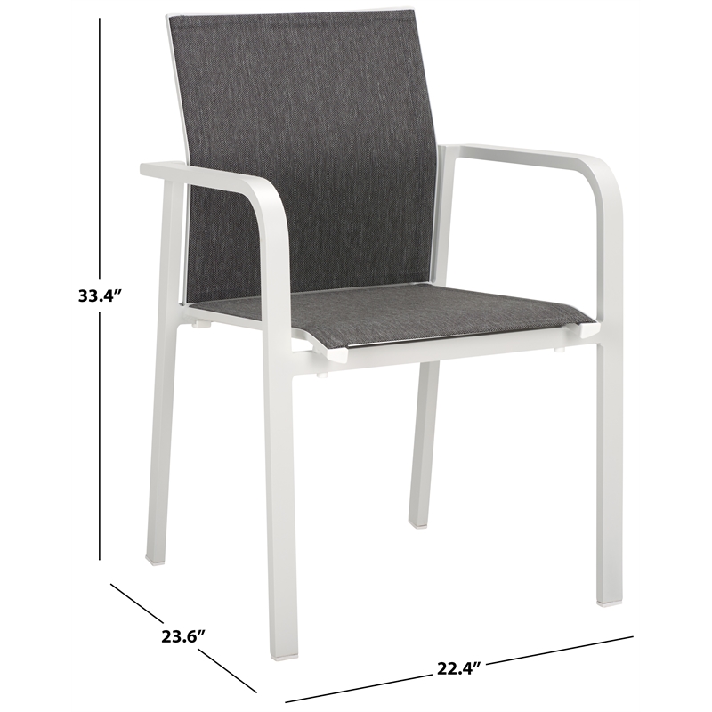 Safavieh Dexter Aluminum Armchair Set of 2 in White