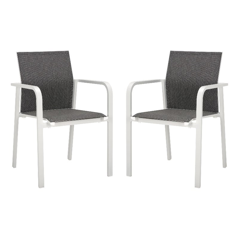 Safavieh Dexter Aluminum Armchair Set of 2 in White
