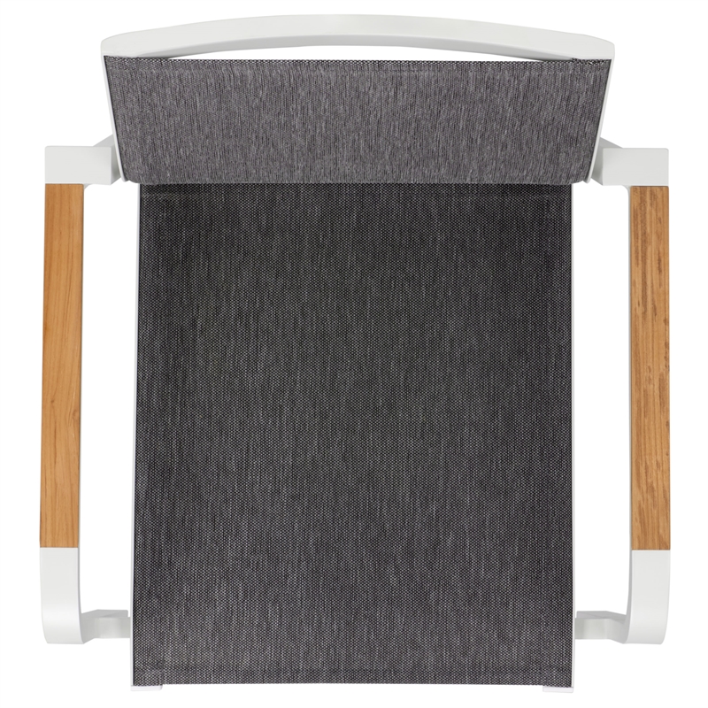 Safavieh Dexter Aluminum Armchair w/Teak Set of 2 in White