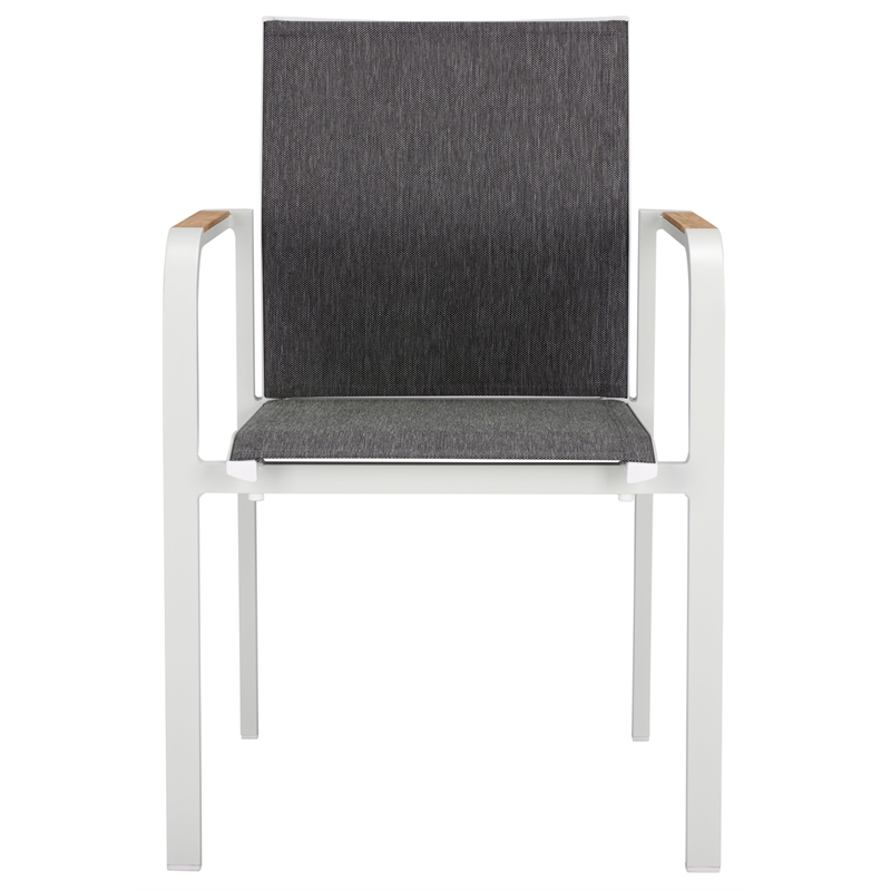 Safavieh Dexter Aluminum Armchair w/Teak Set of 2 in White