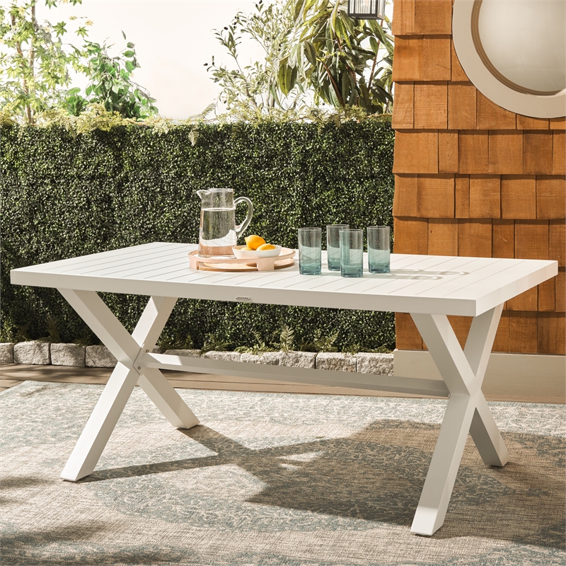 Safavieh Core Aluminum Dining Table in White