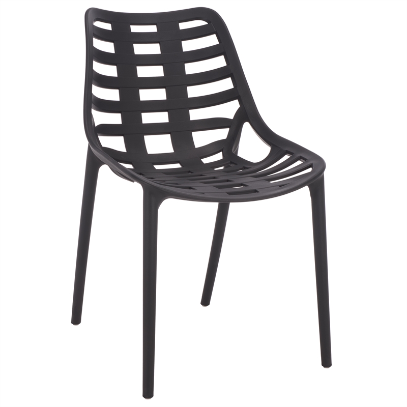 Safavieh Fufa Plastic Dining Chair Set of 2 in Black