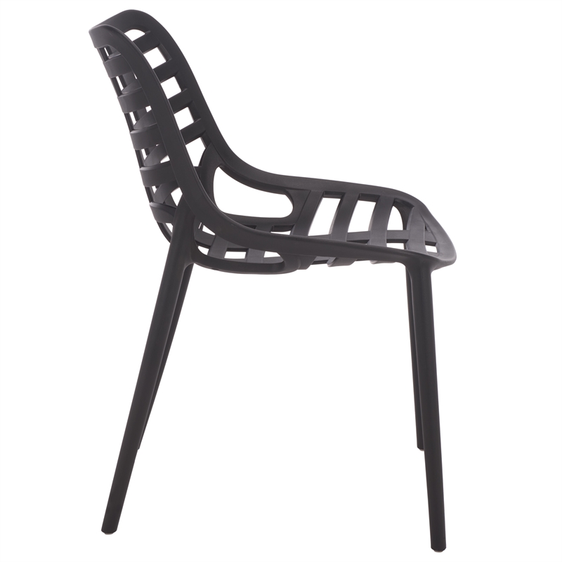 Safavieh Fufa Plastic Dining Chair Set of 2 in Black