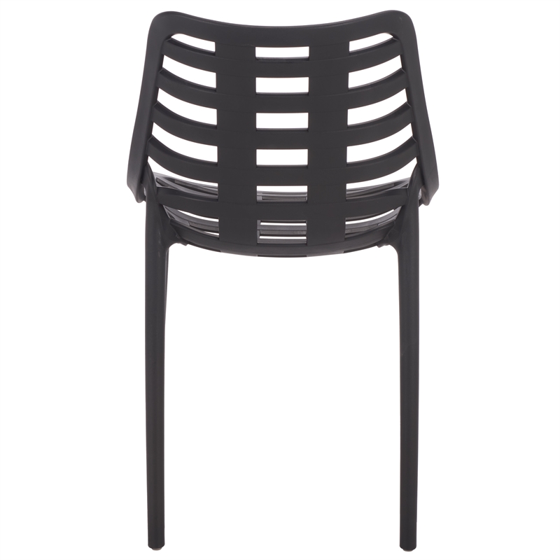 Safavieh Fufa Plastic Dining Chair Set of 2 in Black