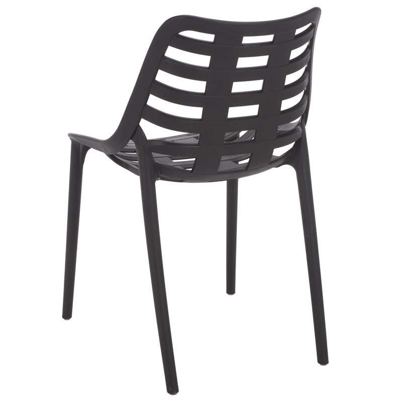Safavieh Fufa Plastic Dining Chair Set of 2 in Black