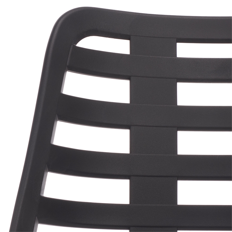Safavieh Fufa Plastic Dining Chair Set of 2 in Black