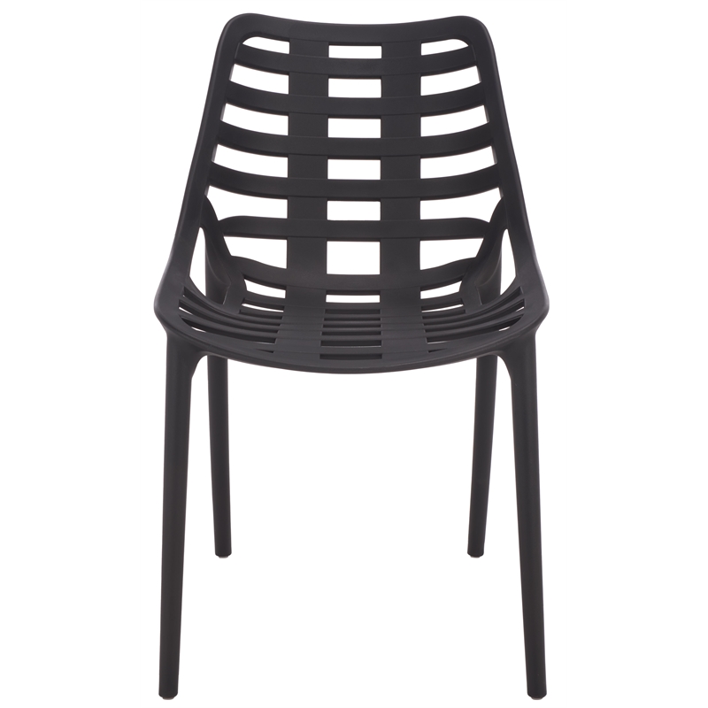 Safavieh Fufa Plastic Dining Chair Set of 2 in Black