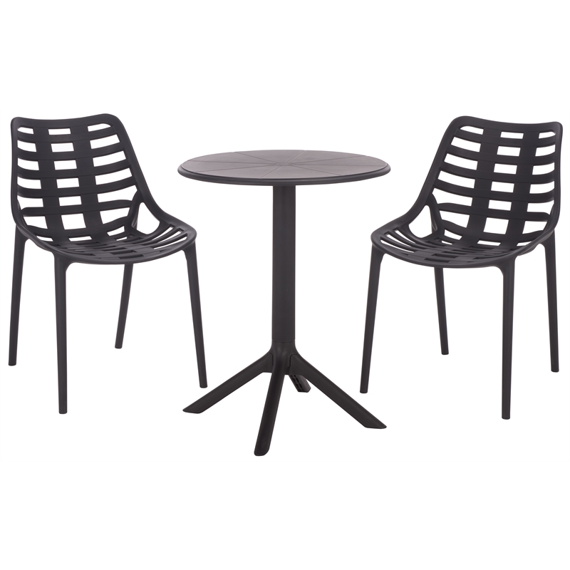 Safavieh Fufa Plastic Dining Chair Set of 2 in Black