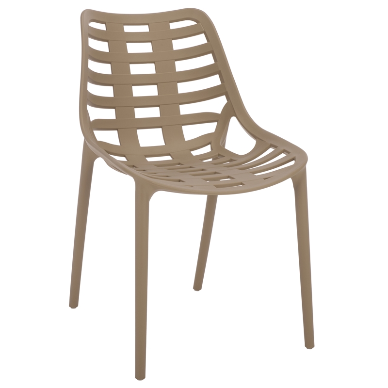 Safavieh Fufa Plastic Dining Chair Set of 2  in Beige
