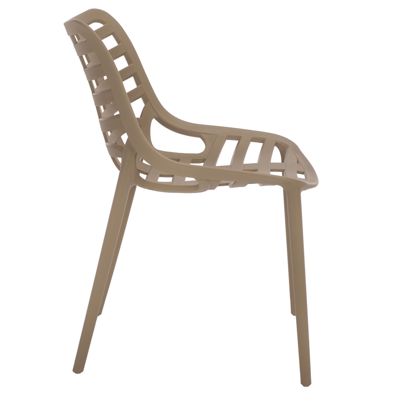 Safavieh Fufa Plastic Dining Chair Set of 2  in Beige