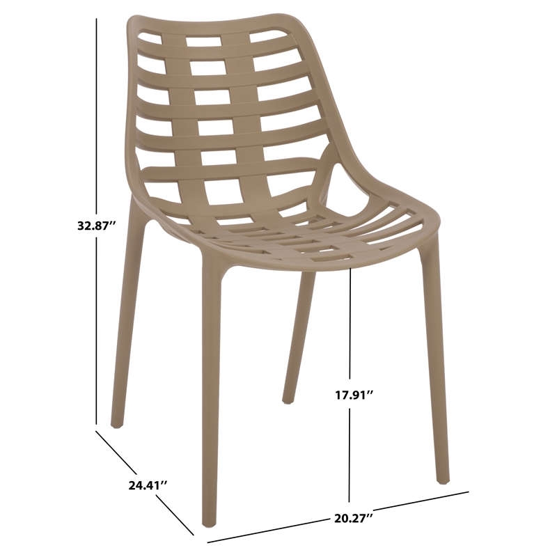 Safavieh Fufa Plastic Dining Chair Set of 2  in Beige