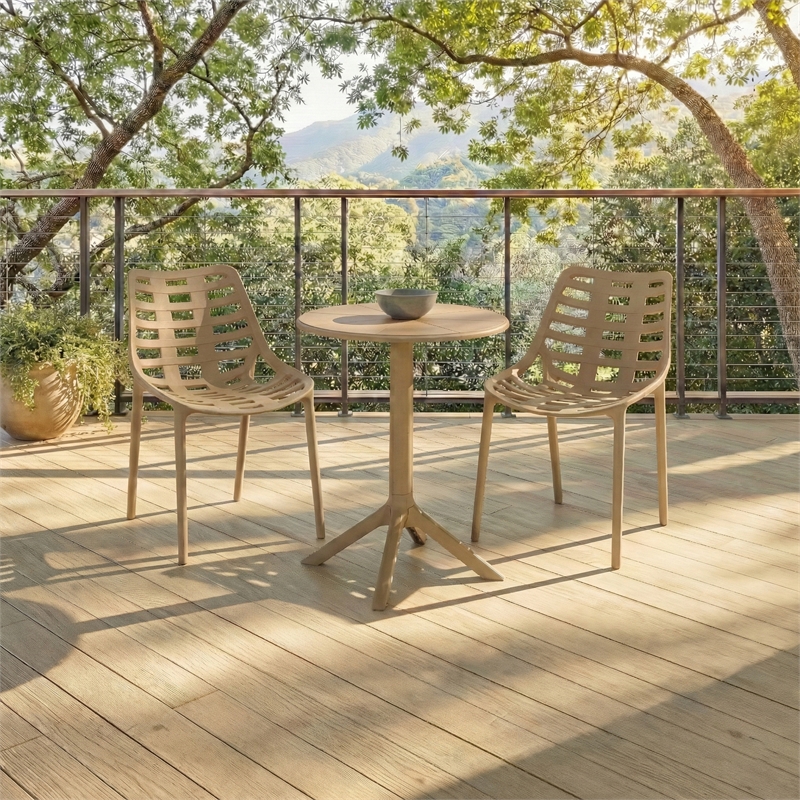 Safavieh Fufa Plastic Dining Chair Set of 2  in Beige