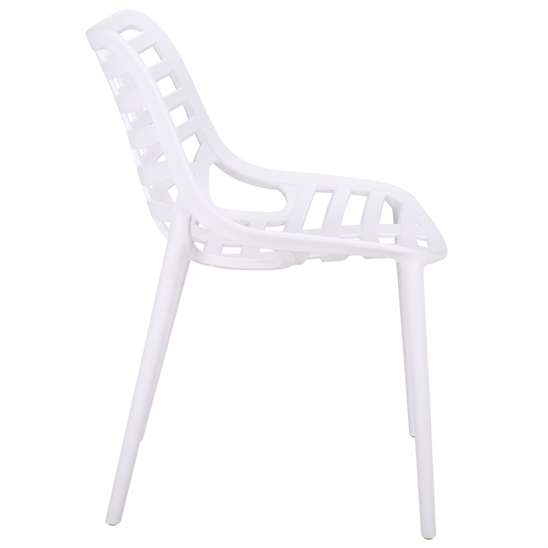 Safavieh Fufa Plastic Dining Chair Set of 2  in White
