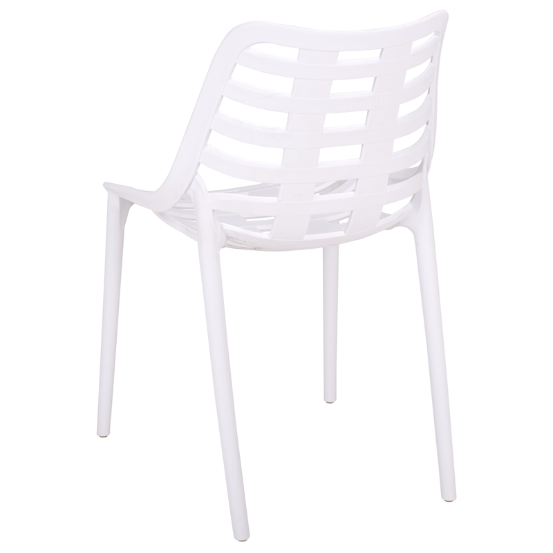Safavieh Fufa Plastic Dining Chair Set of 2  in White