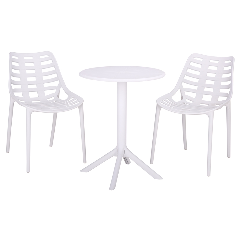 Safavieh Fufa Plastic Dining Chair Set of 2  in White