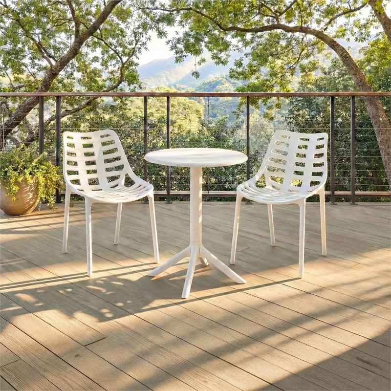 Safavieh Fufa Plastic Dining Chair Set of 2  in White