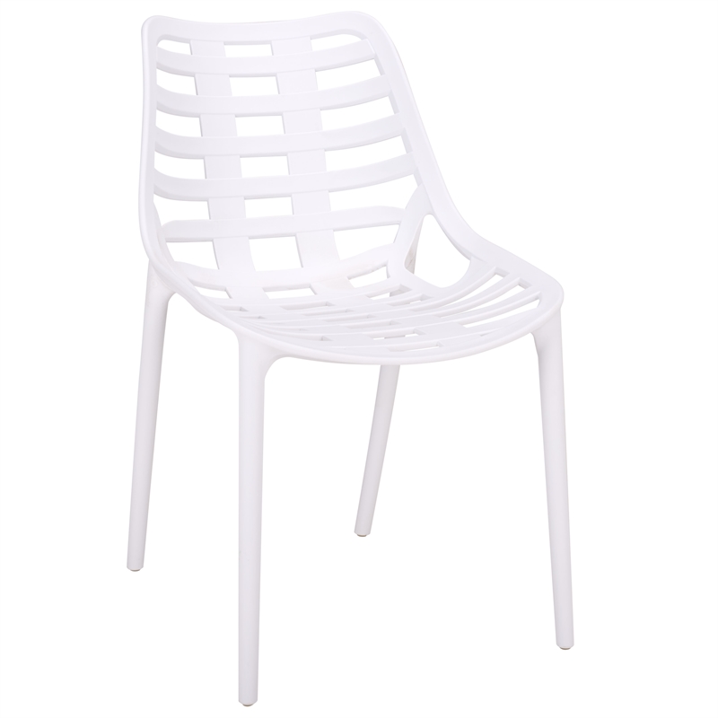 Safavieh Fufa Plastic Dining Chair Set of 2  in White