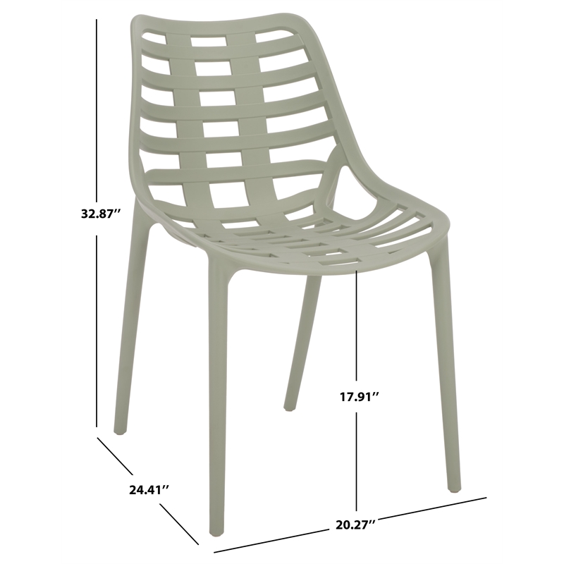 Safavieh Fufa Plastic Dining Chair Set of 2  in Green