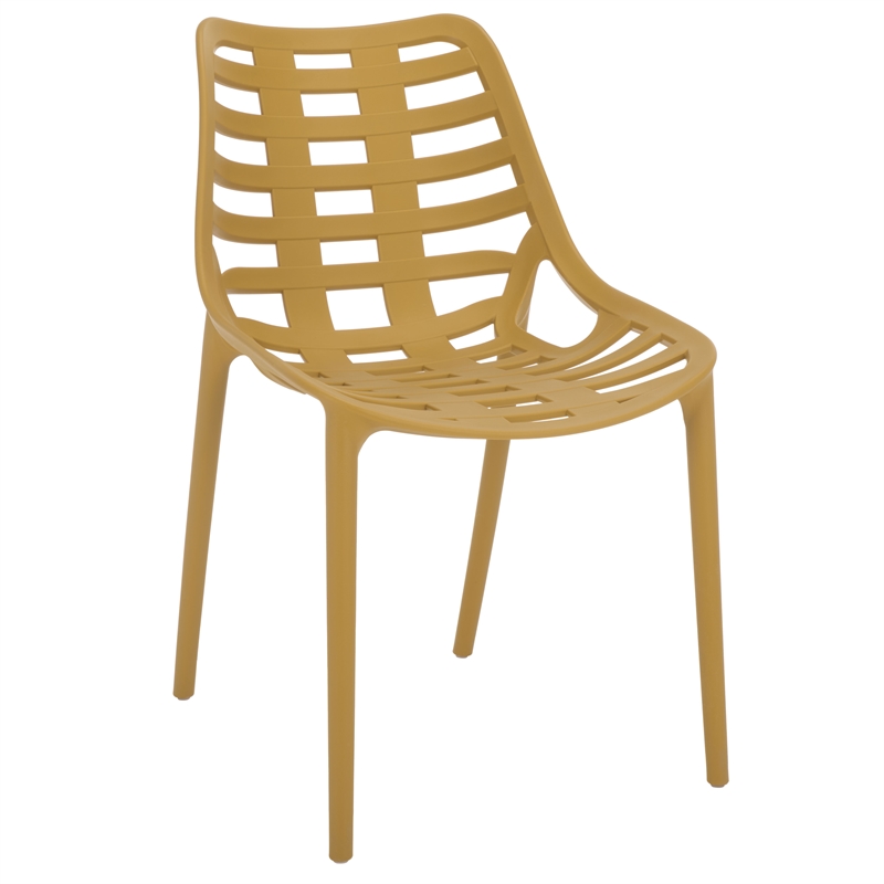 Safavieh Fufa Plastic Dining Chair Set of 2  in Yellow