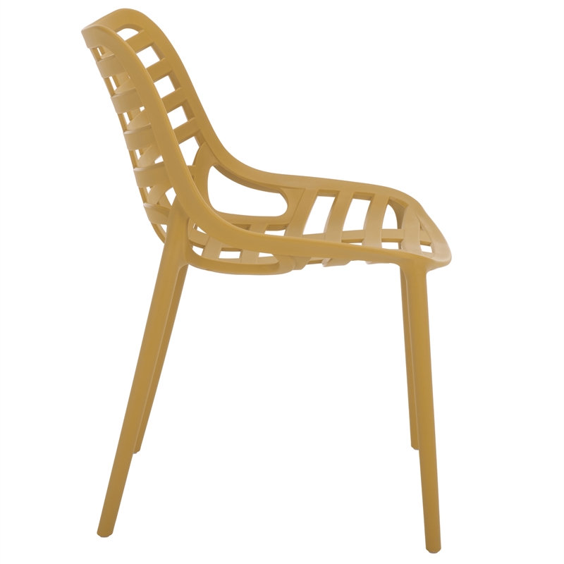 Safavieh Fufa Plastic Dining Chair Set of 2  in Yellow