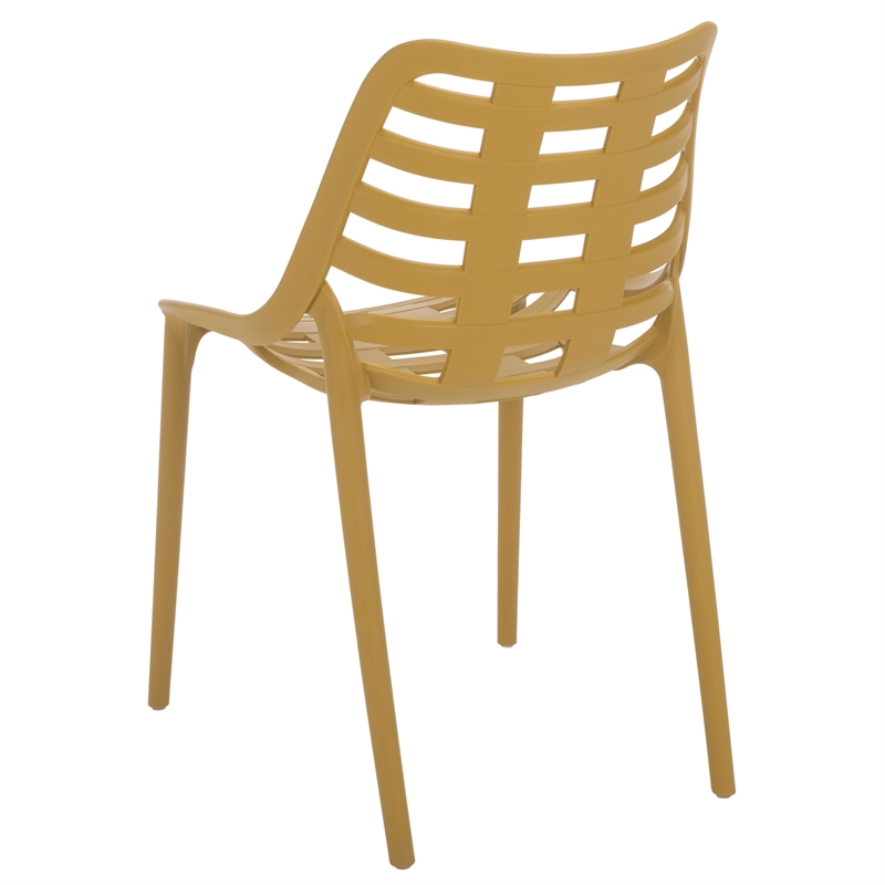 Safavieh Fufa Plastic Dining Chair Set of 2  in Yellow