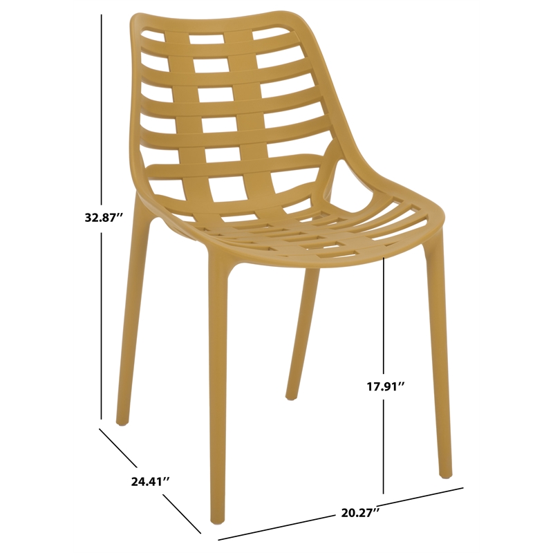 Safavieh Fufa Plastic Dining Chair Set of 2  in Yellow