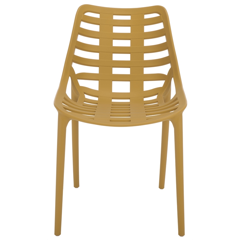 Safavieh Fufa Plastic Dining Chair Set of 2  in Yellow