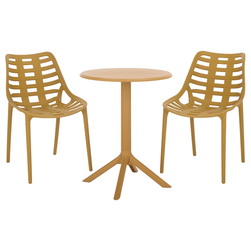 Safavieh Fufa Plastic Dining Chair Set of 2  in Yellow