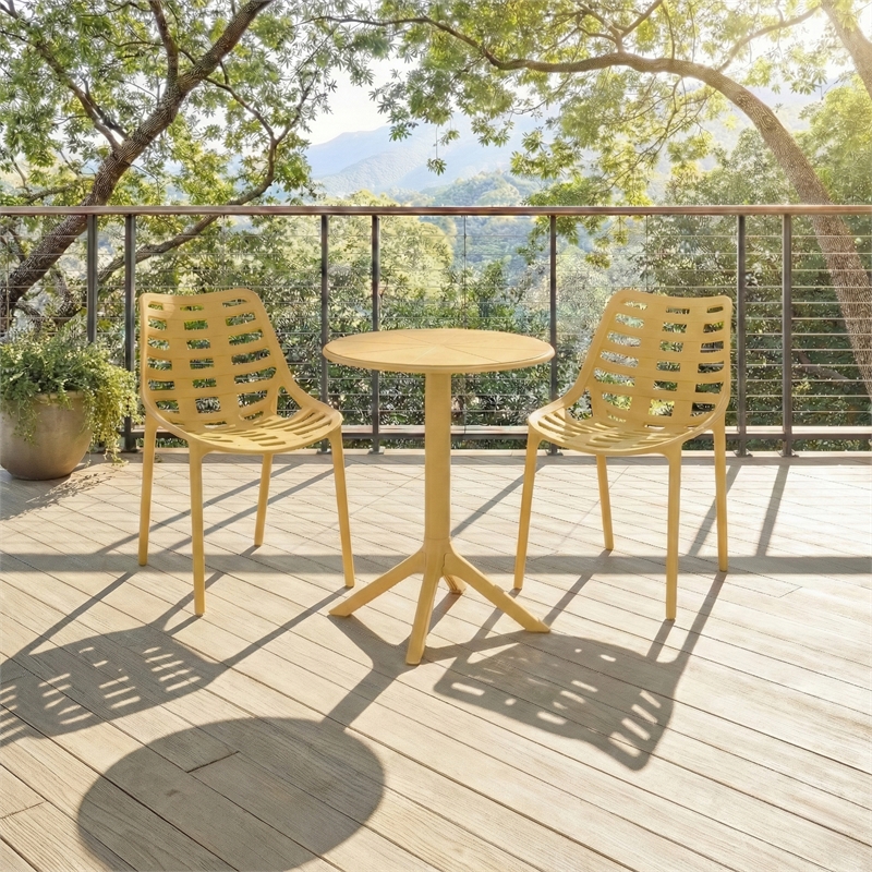 Safavieh Fufa Plastic Dining Chair Set of 2  in Yellow