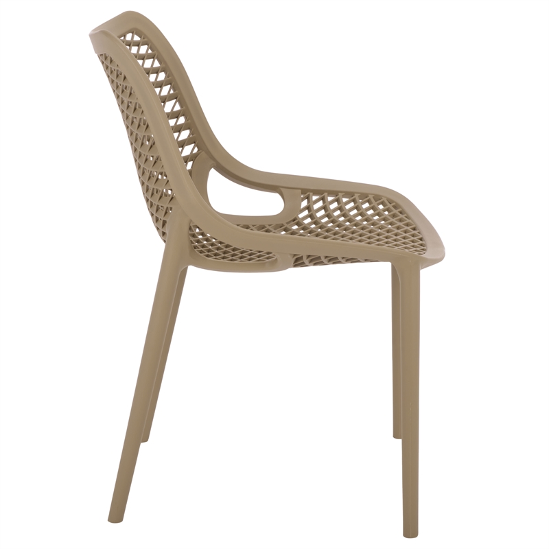 Safavieh Leila Plastic Dining Chair Set of 2  in Beige