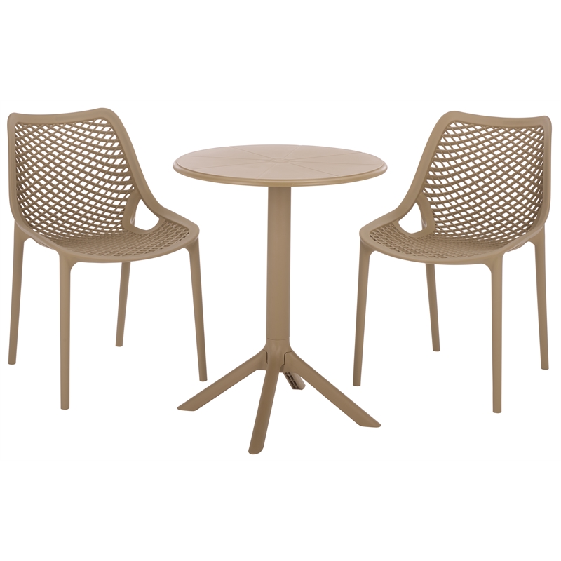 Safavieh Leila Plastic Dining Chair Set of 2  in Beige