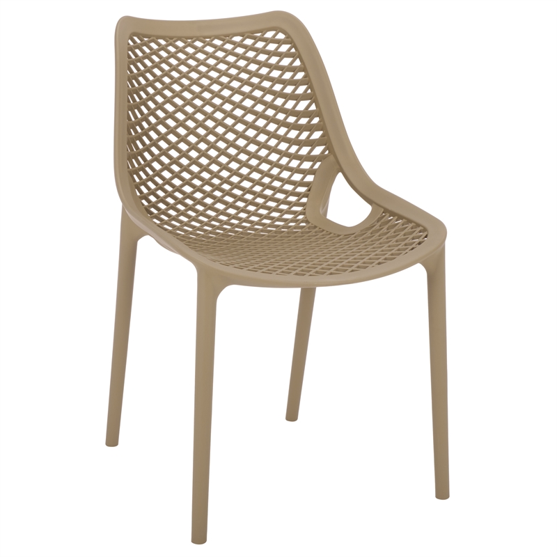 Safavieh Leila Plastic Dining Chair Set of 2  in Beige