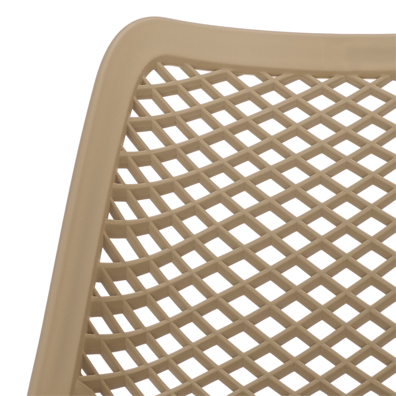 Safavieh Leila Plastic Dining Chair Set of 2  in Beige