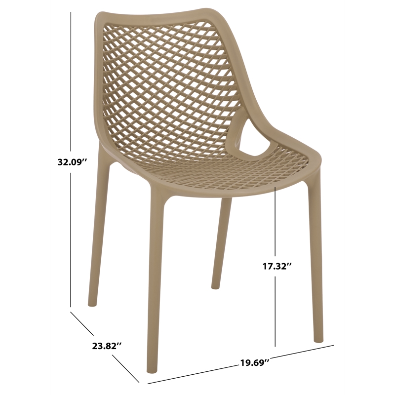 Safavieh Leila Plastic Dining Chair Set of 2  in Beige