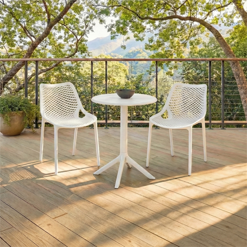Safavieh Leila Plastic Dining Chair Set of 2  in White