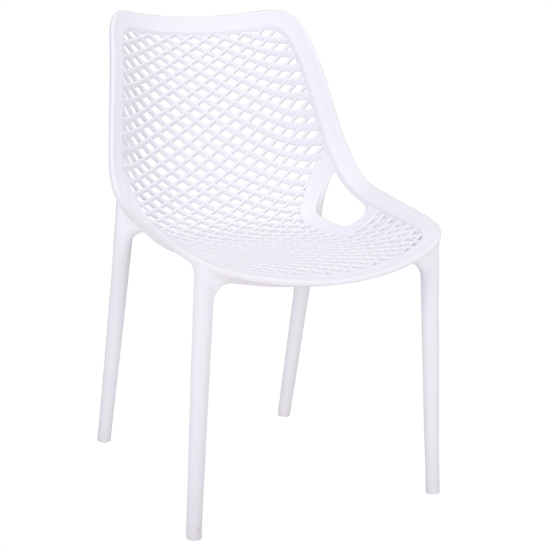 Safavieh Leila Plastic Dining Chair Set of 2  in White